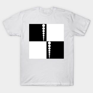 60's Retro Mod Squares and Dots in Black and White T-Shirt